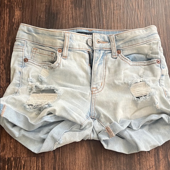 Aeropostale Distressed Light Blue Denim Shorts - Picture 2 of 6